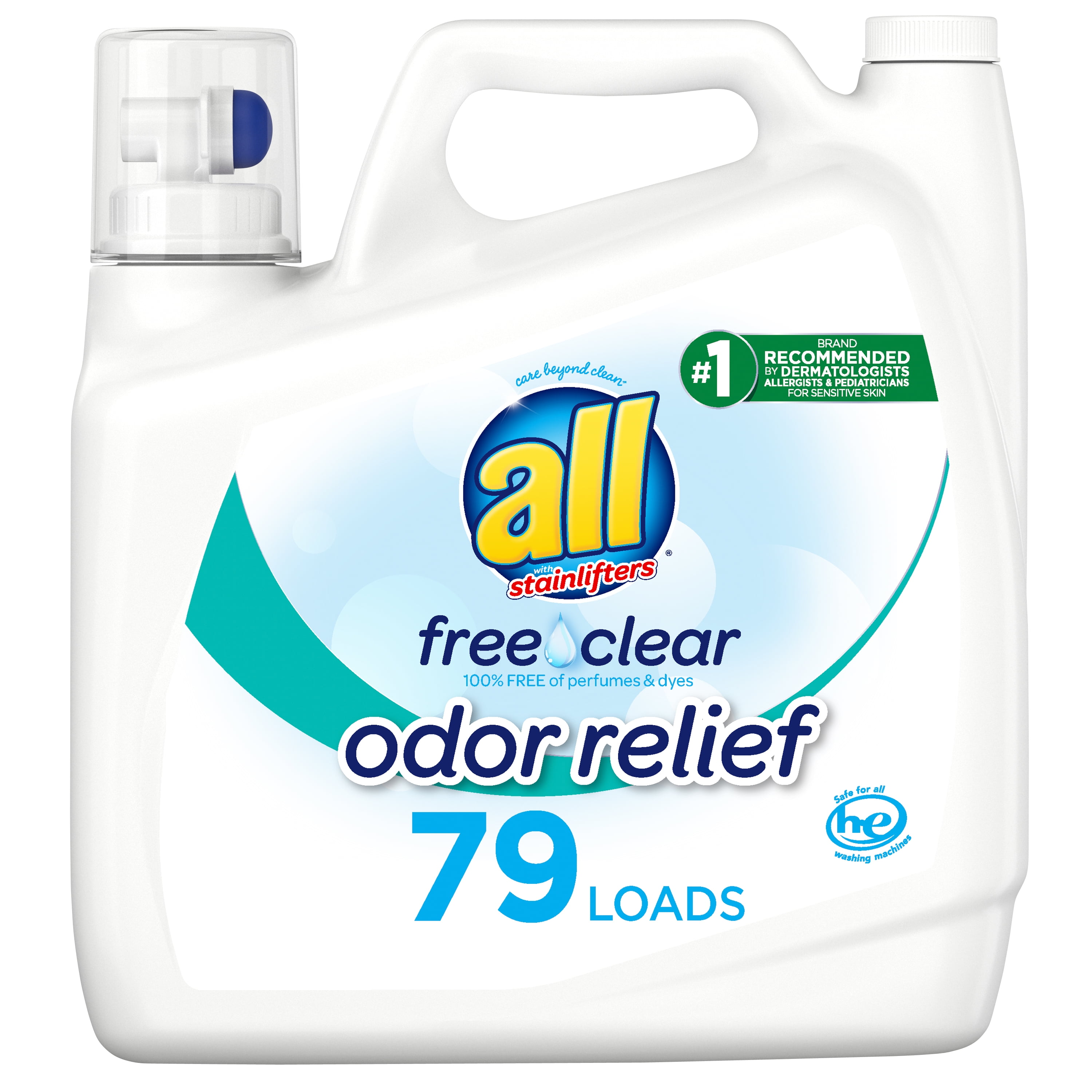 All Liquid Laundry Detergent Free Clear With Odor Relief 141 Fluid