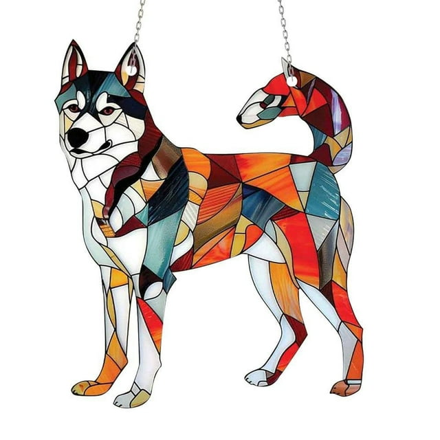Regalos para Perros,Acrílico de Colores Dachshund Salchicha Perro Ventana Colgante Cadena 30cm Encantador Regalo,Regalos para Perros