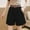 #Black, variant on DPTALR George Women's Summer High Waist A-Line Wide Leg Cargo Shorts,Loose,with Belt,#Black,Size M