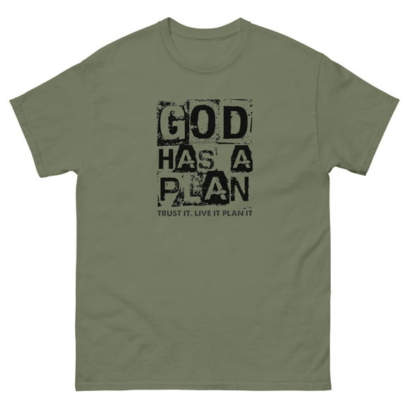 Religious God Has A Plan Trust It Live It Plan It classic tee (Military Green, S)