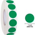 thumbnail image 3 of GHSDFBB Lot de 2000 Autocollants Ronds à Pois Colorés (1 Pouces, Vert), 3 of 7