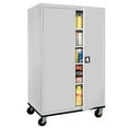 thumbnail image 4 of Sandusky® Jumbo Mobile Steel Storage Cabinet, 78"H x 46"W x 24"D, Dove Gray, 4 of 7