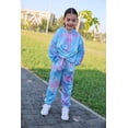 thumbnail image 4 of Oudiya Girls 2 Piece Tie Dye Sweatsuit Clothing Set Twist Front Hooded Sweatshirt and Sweatpants with Pockets, 5-6Y, 4 of 7