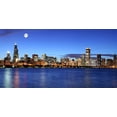 thumbnail image 2 of Chicago Skyline under Moonlight Wall Mural by Wallmonkeys Peel and Stick Graphic (48 in W x 24 in H) WM225371, 2 of 4