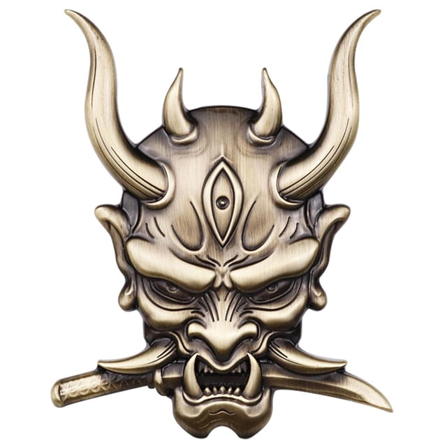 funtasica Japanese Samurai Sticker Fashion Death for Car Styling Golden