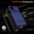 thumbnail image 6 of Dteck Card Holder Case for iPhone 11,Shockproof Silicone + PC Case Ring Stand Heavy Duty Drop Protection Wallet Cover for iPhone 11,Blue, 6 of 7