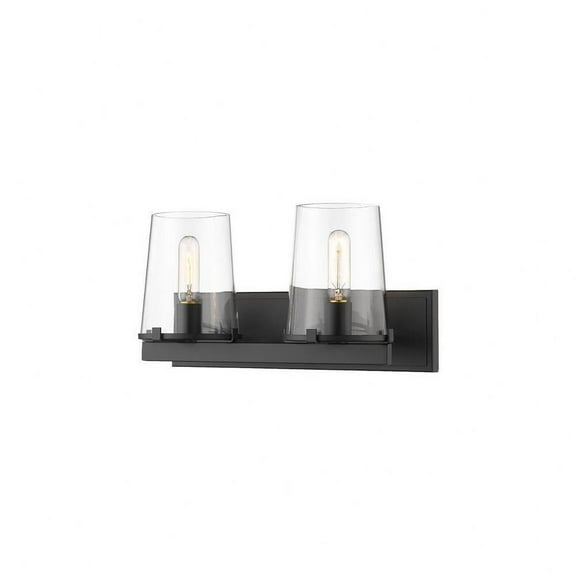 2 Light Vanity Light Fixture in Transitional Style-9 inches Tall and 18.25 inches Wide-Matte Black Finish Bailey Street Home 372-Bel-4652192