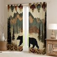 thumbnail image 2 of Castle Fairy Safari Bear Blackout Curtains Set of 2 (52x84 Each) for Boys Girls,Jungle Animal Window Curtains,Retro Vintage Aesthetic Curtains and Drapes,Super Cozy Room Decor, 2 of 6