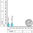 thumbnail image 2 of Gem Stone King 925 Sterling Silver Green Turquoise and Swiss Blue Topaz Dangle Earrings for Women with Lab Grown Diamond (3.74 Cttw, Oval 9X7MM), 2 of 3