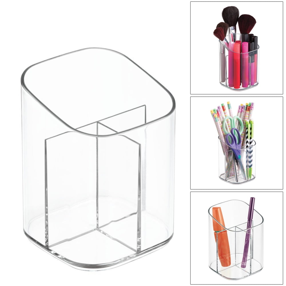 Transparent Acrylic Pen Pencil Holder Makeup Brush Cosmetic Storage Box