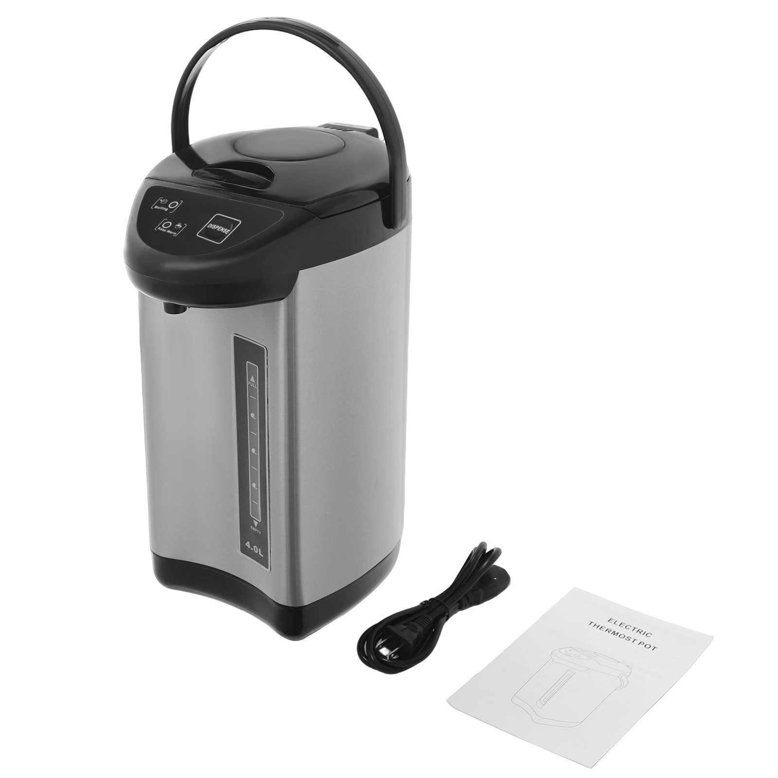 4L Electric Water Boiler Kettle Hot Water Dispenser 304 Stainless Steel 750W Water Boiler, Stainless Steel Water Boiler