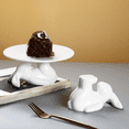 thumbnail image 5 of Cupcake Stand Easter Decorations, Ceramic Dessert Plates for Eggs, Cookies & Bunny Candy Display, 5 of 9