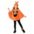 thumbnail image 7 of Yuncity Girls Halloween Outfit Set Fall Winter Pumpkin Graphic Print Batwing Sleeve Cape With Hat Cosplay 2-Piece Clothes Size 7-8 Years, 7 of 7