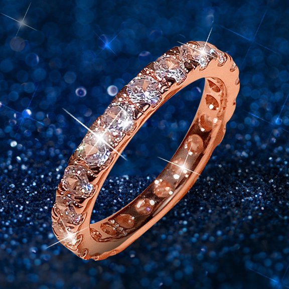 YYKihy Rose Gold Women Fashion Trend Single Full Diamond Zircon Ring Ladies Jewelry Diamond Rings For Women Size 6 10