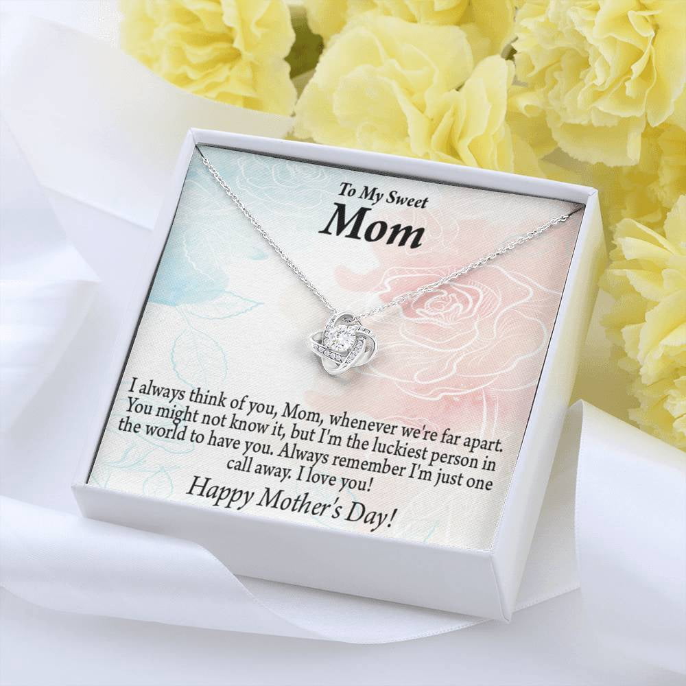 Thinking Of You Happy Mother's Day Love Knot Message Card From Son Daughter