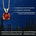 thumbnail image 2 of Gem Stone King 14K Yellow Gold Red Garnet Pendant Necklace for Women | 1.00 Cttw | Gemstone January Birthstone | Round 6MM | With 18 inch Chain, 2 of 6