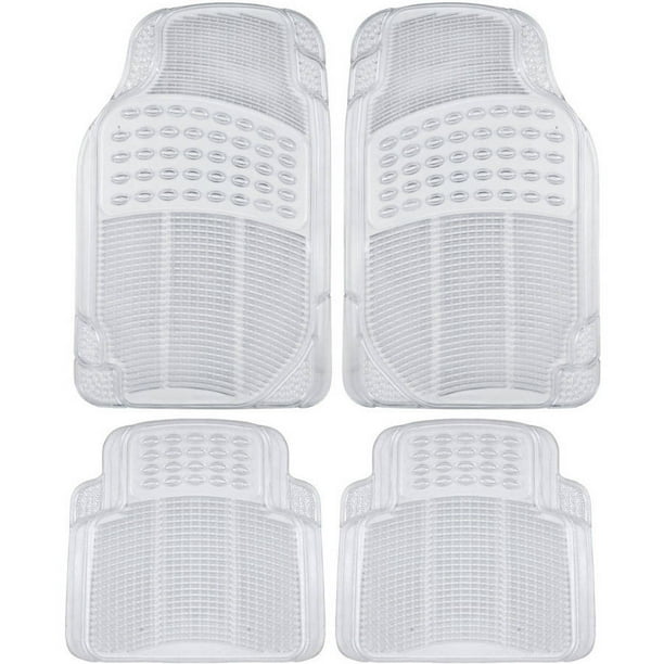 BDK Clear Car Floor Mats, 4 Pieces Set Trimmable to Fit Semi Custom
