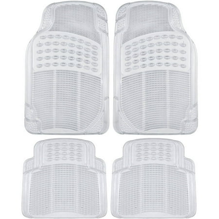BDK Clear Car Floor Mats, 4 Pieces Set Trimmable to Fit Semi