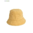 thumbnail image 2 of Pure color fisherman hat autumn female Korean fashion hat warm and cold basin hat same paragraph plush lamb wool teddy hat, 2 of 6