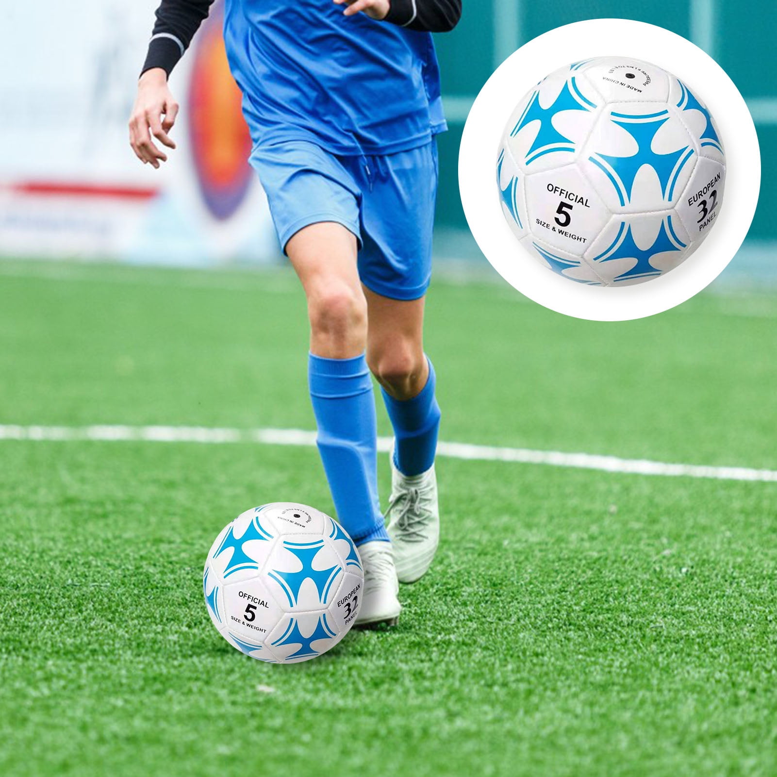 YIFAEUX Professional Foot Ball for Adults Teens Size 5 Official Football Outdoor Sports Training Soccer Ball Waterproof PVC Elastic Football for Exams Training & Competitions
