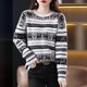 thumbnail image 3 of Suéter de punto con cuello redondo para mujer, jersey de manga larga, Tops sueltos, Simple, Jacquard, ciervo, alce, Navidad, otoño, invierno, Y2K, 3 of 4