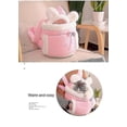 thumbnail image 4 of Bolsa de transporte cálida para mascotas, mochila para perros y gatos pequeños, jaula para mascotas de invierno cálida, jaula para caminar, viajes al aire libre, bolsa de pecho colgante para gati, 4 of 5