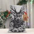 thumbnail image 5 of Honeii Monochrome Deer Floral Print Small Burlap Bags,Christmas Drawstring Treat Bags Gift Bags Reusable Candy Goodie Wrapping Bags for Holiday Party Favors Supplies -Small, 5 of 9