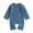 Blue, variant on Toddler Baby Long Sleeve Rompers Solid Color Button Jumpsuit with Pockets for Newborn Infant Cute Clothes
