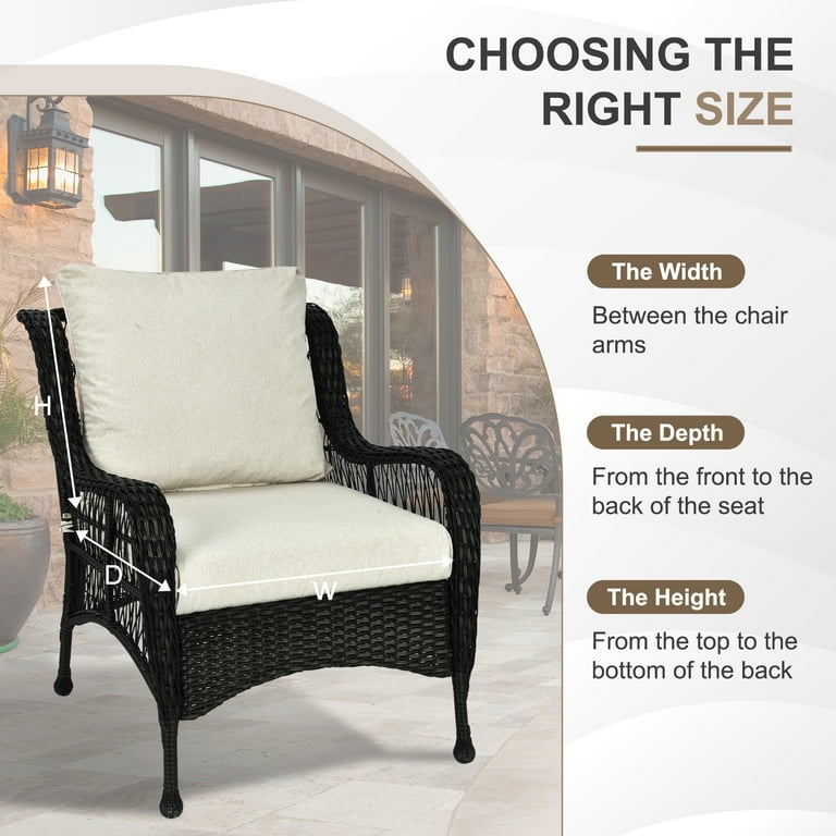 BPS 25x25 Inch Outdoor Deep Seat Cushion Set, Waterproof Patio