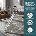 thumbnail image 5 of Dog Grooming Thinning Scissors, Pet Fluffing Shears, Sharp Stainless Steel, Safety Round Tips, Comfort Grip, Perfect for Home Pet Grooming, 5 of 6
