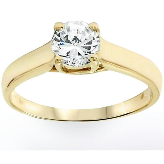 Pompeii 1ct Diamond Solitaire Engagement Ring 14K Yellow Gold (H-I,I1-I2)