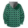 thumbnail image 5 of yardsong Flannel Shirt Hoodie Men - Stylish Casual Button Down Plaid Long Sleeve Fall Jackets Shacket with Pockets Green,XXL, 5 of 5