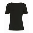 thumbnail image 3 of Women's Casual Short Sleeve Scoop Neck Summer Tops Ribbed Knit Slim Fit Tee Shirts, 3 of 5