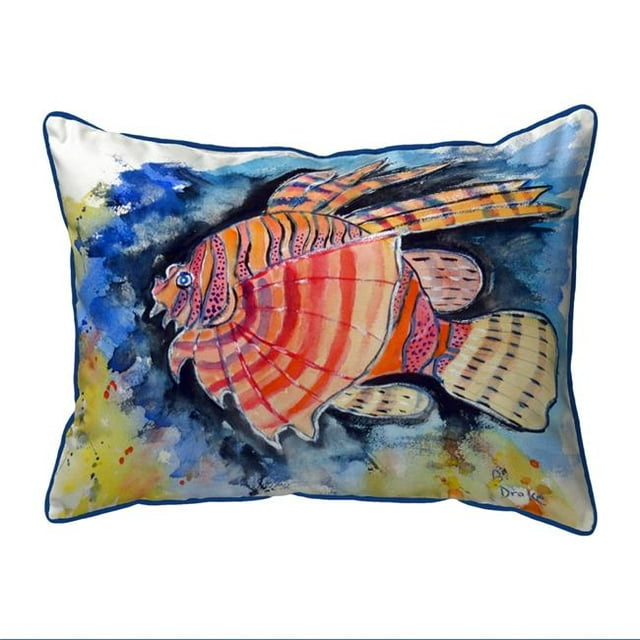 Betsy Drake SN451 11 x 14 Po Betsys Poisson Lion Petit Oreiller Intérieur et Extérieur