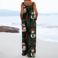 thumbnail image 5 of Womens Christmas Print Wide Leg Jumpsuit Adjustable Strap Sleeveless Overalls with Pockets 2XL, 5 of 7