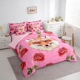 thumbnail image 3 of Feelyou Kawaii Fox Animal Bedding Comforter Set 7pcs, Fashion Red Rose Floral King Bedding Sets, Teens Kids Boys Girls Reversible Bed Sheets, Ultra Soft Bedroom Decor, 3 of 8