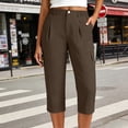 thumbnail image 2 of Lyrcatrment Womens Cargo Capris Elastic High-Rise Regular Fitting Straight Leg Summer Casual Trendy Hiking Workout Outdoor Capri Pants Cropped Pant with Pockets, 2 of 9