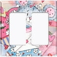thumbnail image 2 of Metal Light Switch Wall Plate Outlet Cover (Love Letter Friend Teddy Bear Heart Flowers - Double Rocker), 2 of 2