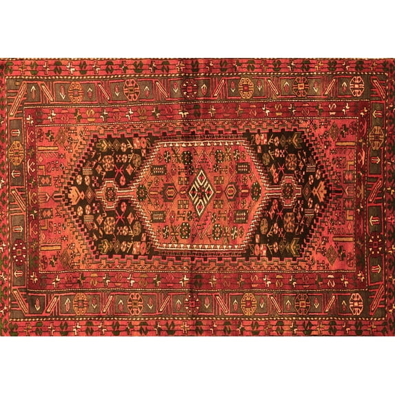 Ahgly Company Indoor Rectangle Persian Orange Traditional Area Rugs, 5' x 8'