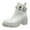 White, variant on Women's Ankle Boots Rhinestone Chunky Mid Heel Lug Sole Non Slip Fashion Casual Walking Shoes