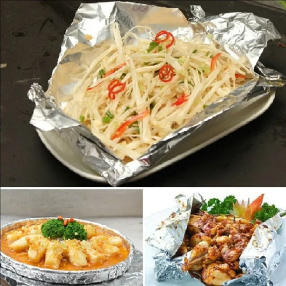 5M/10M/20M Aluminium Catering Tin Foil Thickened BBQ Accessories Barbecue Tin Foil Roll Heat Safe Disposable