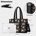 thumbnail image 5 of Teacher Tote Bag,Bulldog Dog and Footprints Teacher Utility Tote Bag,Large Work Tote Bags for Women with Multiple Pockets,Top Zipper Closure,13.8x10.6x6.7 Inch, 5 of 5
