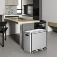 thumbnail image 5 of Dual Compartment Trash Can, Stainless Steel Kitchen Step Trash Can with Lids, Foot Pedals, Garbage and Recycle Bin Combo with Removable Buckets for Home Office, 5 of 7
