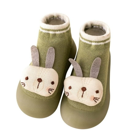 

Yinguo Spring And Summer Children Toddler Shoes Boys And Girls Socks Shoes Light And Breathable Solid Color Cartoon Animal Shape Green 24