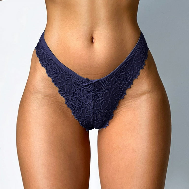 Gubotare Women Panties Fashion Lace Lingerie Underwear Lace Pants Lace Low  Waist Underwear,Dark Blue M