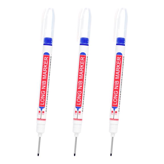 Deep Hole Marker Pens, 3Pcs Ink Waterproof Pen, Blue