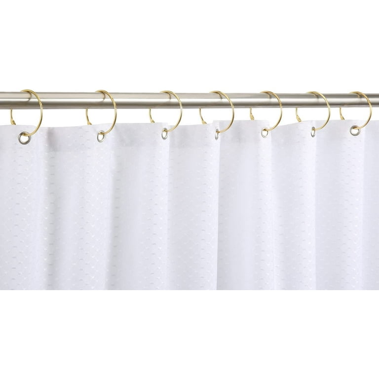 24 Pcs Shower Curtain Rings, Gold Shower Curtain Hooks Decorative, Rustproof Shower Hooks for Shower Curtain Rods, Brass Metal Shower Rings for