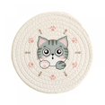 thumbnail image 2 of AMERTEER Round Braided Placemats Cartoon Kitty Round Table Placemats 2 Sizes for Home Wedding Party Decor, 2 of 6