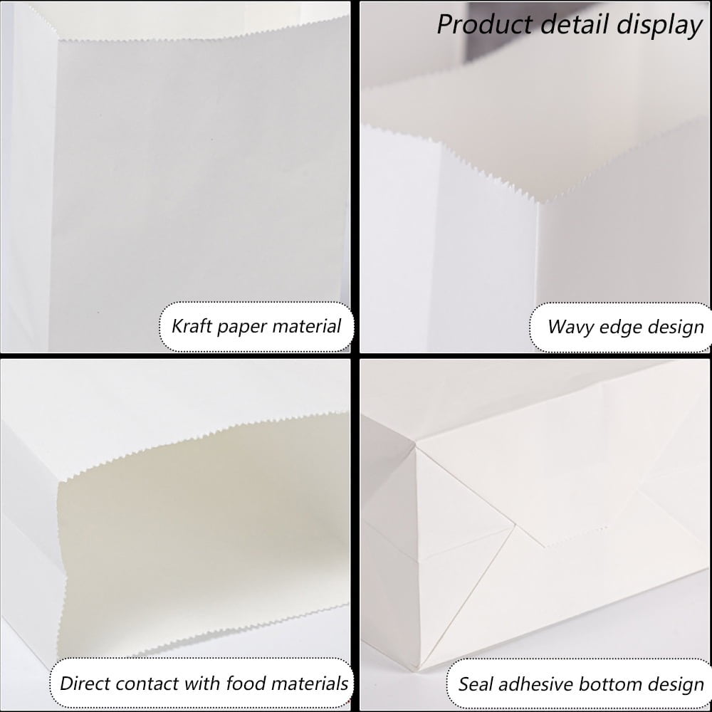 300PCS White Paper Bags for Packing Lunch Snacks Blank White Lunch Bags Holiday Cookie Bags Arts & Crafts Projects for Packaging Party Wedding