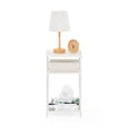 thumbnail image 4 of Furinno Just Side Table, 3-Tier Metal Frame End Table with Open Shelf, Night Stand, Bedside Table, for Living Room, Bedroom, Plain White, 4 of 5